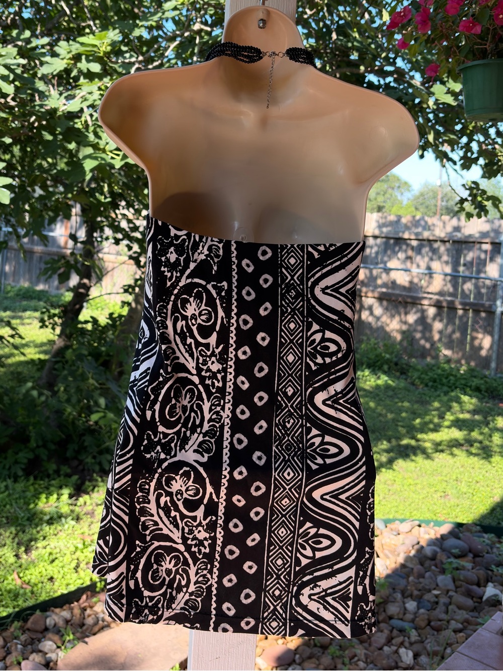 White House Black Market Women's Halter with Braided Necklaces Tie Blouse Top - Picture 2 of 7
